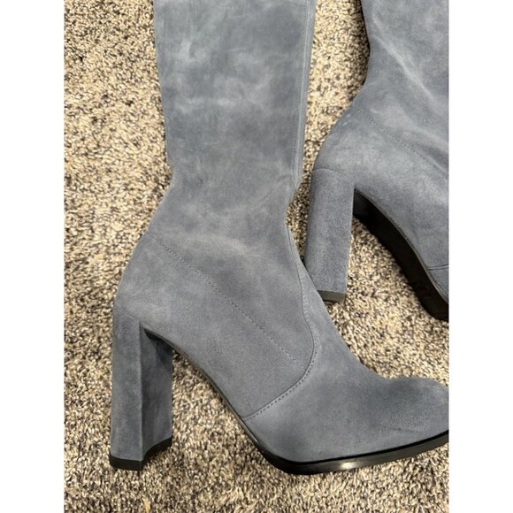 stuart weitzman highland suede over knee boots grey blue Size 6 EUC - Picture 5 of 7
